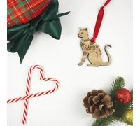 Personalised Siamese Cat Tree Bauble Decoration Ornament Kitten Wooden Christmas Jumper Customised