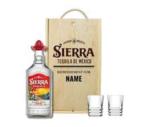 Personalised Sierra Tequila Gift Set with Shot Glasses, 70cl