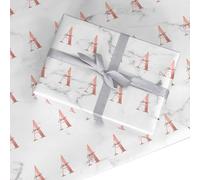 Personalised Signature Rose Gold Marble Wrapping Paper Gift Wrap - Custom Initial & Name - Wedding Birthday Gift Wrap - Recyclable Eco Friendly Paper by Dyefor - Small Roll (50cm x 2.2m)