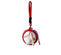 Personalised Silicone Baseball Coin Purse with Name Beads Custom Name Baseball Shaped Mini Coin Pouch with Mini Bat & Ball Charms Keychain Small Wallet Headphone Case Gift for Women Coach Teammates