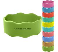 Personalised Silicone Bottle Band, Custom Water Bottle Name Bands, Label for Bottles, Food Grade Silicon Non-Slip Anti-Heat Insulation Hollow Cup Sleeve (Wavy)