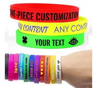 Personalised Silicone Wristbands - Custom Engraved Bracelets with Your Own Text & Logo - No Minimum Order - Customisable Rubber Bands for Events, Parties, Causes