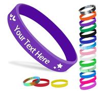 Personalised Silicone Wristbands for Events Custom Rubber Wristbands with Logo Customised 1/5/25/50/100/200 Pcs Bulk for Men Women Support, Fundraisers, Motivation, Awareness 202mm Dark Purple