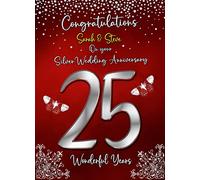 Personalised Silver 25th Wedding Anniversary Card (Special Couple)