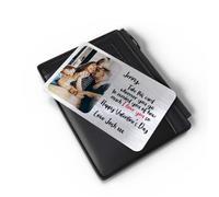 Personalised Silver Aluminium Wallet with Photo Insert & Memory Card, Half Photo Half Text
