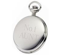 PERSONALISED SILVER AUNT POCKET WATCH PW120 CAN BE PERSONALISED ENGRAVED FREE