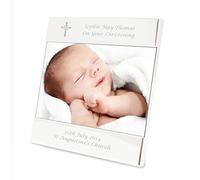 Personalised Silver Cross Christening Photo Frame 6"x4" Engraved Picture Gift