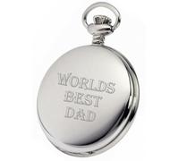 PERSONALISED SILVER DAD POCKET WATCH PW78 CAN BE PERSONALISED ENGRAVED FREE