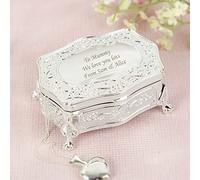 Personalised Silver Finish Small Antique Trinket Box