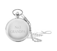 PERSONALISED SILVER GRANDPA POCKET WATCH PW133 CAN BE PERSONALISED ENGRAVED FREE