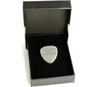 Personalised Silver Guitar Plectrum/Pick - Any Message in Gift Box for Guitar Players Birthdays Anniversaries