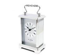 Personalised Silver Mantel Carriage Clock with Roman Numeral Display With Free Engraving - Enter Your Own Custom Text