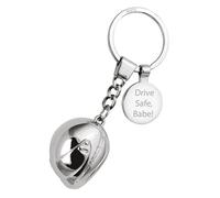 Personalised Silver Motorbike/Motorcycle Helmet Keyring Large Style | Unique Gift for Bikers, New Drivers, Men and Women | Cool Keychain Accessories for Superbike, Mopeds, Keys and Bag | Boxed