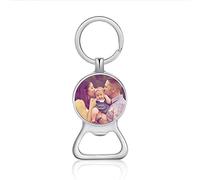 Personalised Silver Photo Keychain Custom Bottle Opener Keyring for Men Dad Grandad Keychains Engraved Text Beer Opener Boyfriend Gift Idea for Him Memorial Birthday Father Day Love Gift
