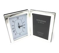 Personalised Silver Plated Clock And Photo Frame FREE ENGRAVING