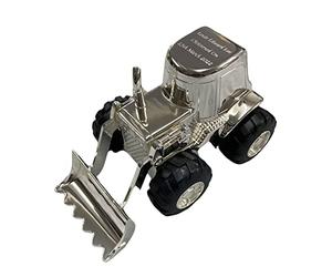Personalised Silver Plated Digger Money Box - Engraved with a message of your choice making this a perfect Christening present!