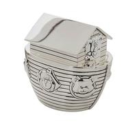 Personalised Silver Plated Noah's Ark Money Box - Engraved with a message of your choice making this a perfect Christening present!