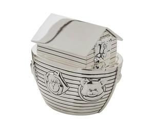 Personalised Silver Plated Noah's Ark Money Box - Engraved with a message of your choice making this a perfect Christening present!