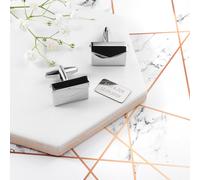 Personalised Silver Plated Secret Message Envelope Cufflinks