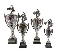 Personalised Silver Presentation Cup Dirt Bike Motocross Trophy Award Engraved - Enter Your Own Custom Text (Small)