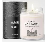 Personalised Silver Tabby Cat Gifts - Luxury Soy Wax Candle - Vanilla, Jasmine, Sugared Almond - Makester