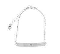 Personalised Silver Tone Heart Bar Bracelet