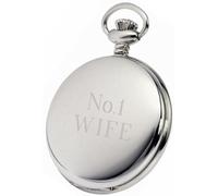 PERSONALISED SILVER WIFE POCKET WATCH PW151 CAN BE PERSONALISED ENGRAVED FREE