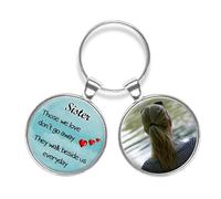 Personalised Sister Memorial Photo Keyring Double Pendant Gift R307