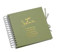 Personalised Sister Scrapbook Photo Album, Spiral Bound, Metallic Foil Finish, Multiple Colours (Olive)