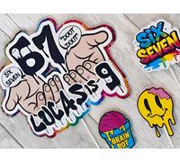 Personalised Six Seven Cake Topper Brain Rot Meme Birthday Decorations Trendy Internet Slang Gen Z Alpha Party Bunting Food Picks