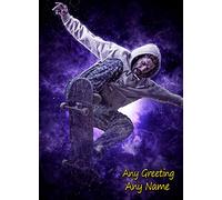 Personalised Skateboarding Greeting Card (Birthday, Christmas, Any Occasion) - Custom Card for Him or Her Male Female Family Kids Boys Girls any Age