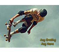 Personalised Skateboarding Greeting Card (Birthday, Christmas, Any Occasion) - Custom Card for Him or Her Male Female Family Kids Boys Girls any Age