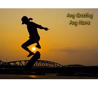 Personalised Skateboarding Greeting Card (Birthday, Mothers Day, Fathers Day, Christmas, Blank) - Custom Card for Him Her Male Female Family Kids
