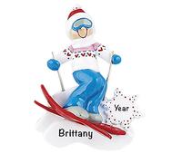 Personalised Ski Girl Ornament 2025 - Fast & Free 24h Customisation - Skiing Christmas Ornament for Tree - Custom Gift Wrapped Winter Sports Keepsake for Cross Country Skiers