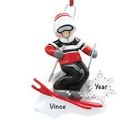 Personalised Ski Guy Ornament 2025 - Fast & Free 24h Customisation - Skiing Christmas Ornament for Tree - Custom Gift Wrapped Winter Sports Keepsake for Cross Country Skiers