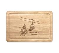 Personalised Ski Lift Skiing Board Rectangular Wooden Chopping Board Charcuterie Cheese Meat Serving Board Christmas Custom Let's Get Piste
