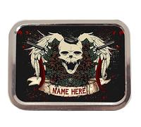 Personalised Skull and Guns Sh231 2oz Tobacco Tin | Baccy Storage | Pill Box | Cigarette Rolling Stash Can