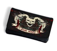 Personalised Skull Tattoo Tobacco Pouch Rolling Baccy Wallet Smoking Gift SH231