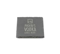Personalised Slate Coaster - Your Vodka Goes Here Design - Laser Engraved Square Drinks Coaster Gift for Him or Her - Birthday, Wedding, Anniversary or Christmas