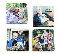 Personalised Slate Coasters 4 set Photo Printed and Engraved sentimental Fathers Day Mothers Day Anniversary Birth Day keep sakes gift