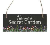Personalised Slate Hanging Sign Secret Garden | Allotment | Shed | Custom Text | Outdoor and Indoor Use