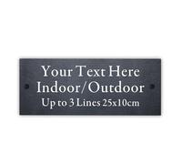 Personalised Slate House Signs Garden Signs and Plaques House Name Plaques for Outside Welcome Sign Door Wall Sign Home Decor with Wall Fixings (25x10cm)