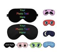 Personalised Sleeping Eyes Mask for Women Men Kids, Breathable Cold Soft Eye Sleep Cover Rest Adjustable Blindfold Smooth Blackout Eye Cover Eyeshade for Night Sleeping Travel Nap Yoga Work