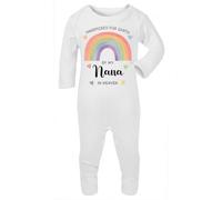 Personalised Sleepsuit Romper Handpicked For Earth Rainbow Newborn Baby Gift - Custom Baby Grow for Boys and Girls - Soft Cotton Newborn Keepsake Outfit 0-3