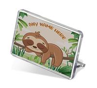 Personalised Sloth Design, Custom With your Name, Animal Lover, Birthday, Christmas, Secret Santa, For Men-Women Fridge Magnet.