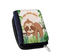 Personalised Sloth Design, Custom with Your Name, Animal Lover, Birthday, Christmas, Secret Santa Women’s Denim Coin Wallet.