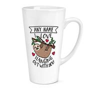 Personalised Sloth I Love Hanging Out with You 17oz Large Latte Mug Cup
