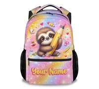Personalised Sloth Schoolbag with Name for Kids | Durable Large Capacity Cute Sloth Design for Ages 3-8 Years Old, Nursery to Primary School - Perfect for Back to School, Travel and Everyday Use