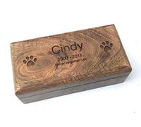 Personalised Small Pet Ashes Casket, Solid Mango Wood Memorial Box for Pet Cremation Ashes, Engraved Wooden Pet Urn for Hamsters, Rabbits, Guinea Pigs, Birds & Small Companion Animals
