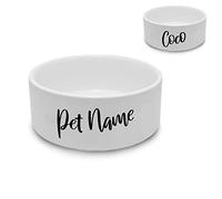 Personalised Small Pet Bowl with Slanted Name, Personalise with Any Name for Any Pet